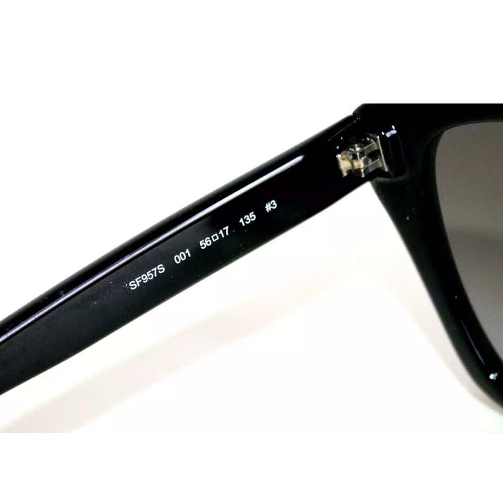 NWOT SALVATORE FERRAGMO WOMENS BLACK SUNGLASSES WITH GREY LENSES MADE IN ITALY - Picture 4 of 7